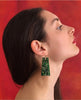 Green Jade and Diamonds Earrings
