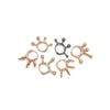 18k Black Gold Afro Earring