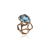 Reticolo Ring With Blu Topaz