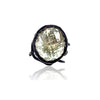 Silver Ring Plated With Black Enamel and Green Quartz
