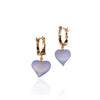 18k Rose Gold Earrings With Chalcedony Hearts