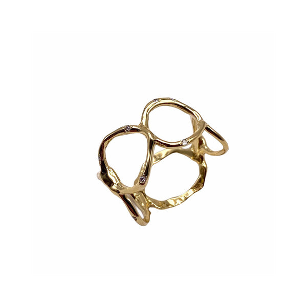 Reticolo Yellow Ring with sporadic Diamonds