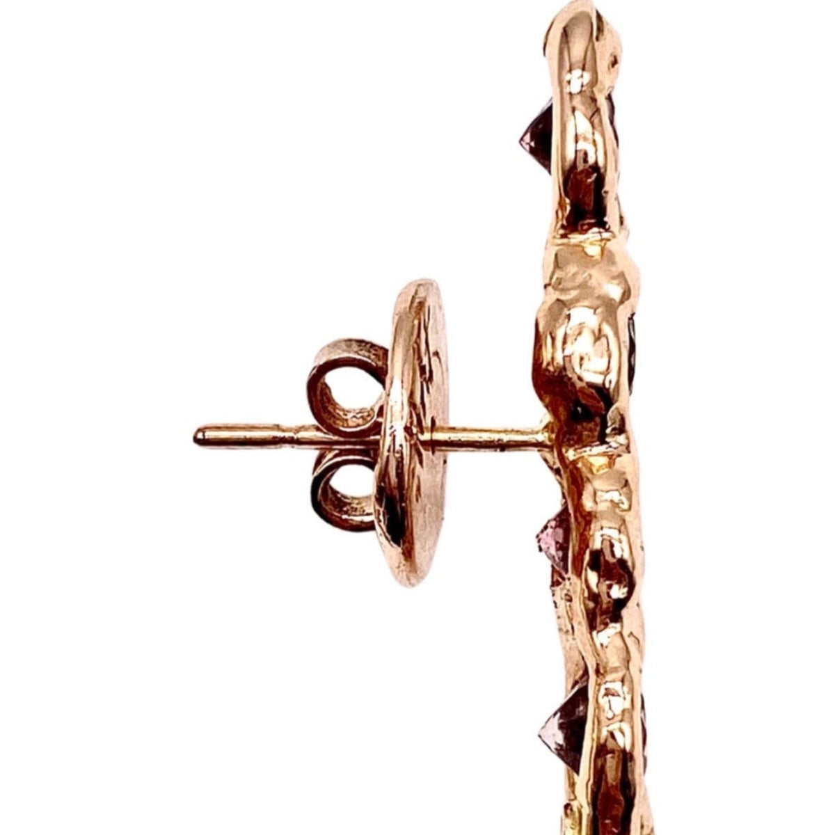 18kt Rose Gold sparkling Bar Earrings with Tourmaline and Topaz