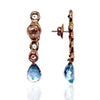 18k Rose Gold Earring with Tourmaline and topaz