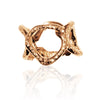 Gold Big Reticolo Ring with Diamonds