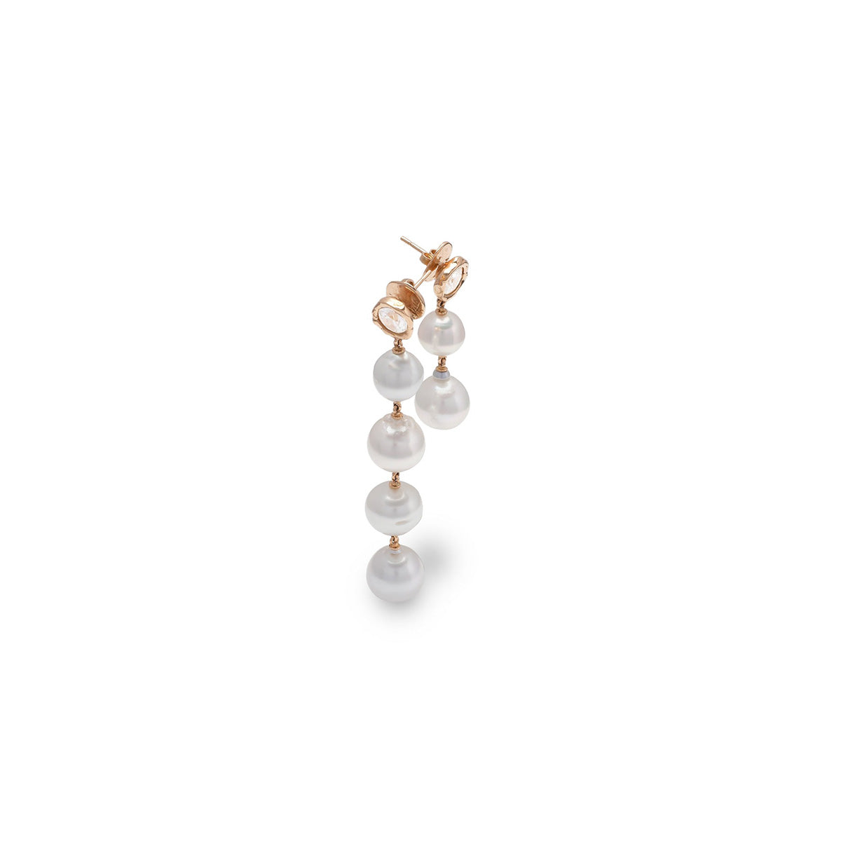 Pearls Earrings and Natural Zircon