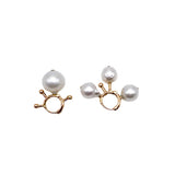 18k Rose Gold Afro Earring with Pearls