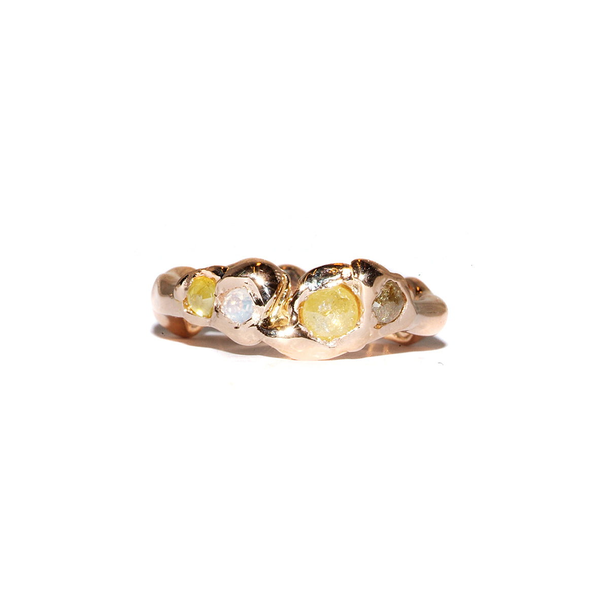 Organic Ring with Rose Cut Diamonds