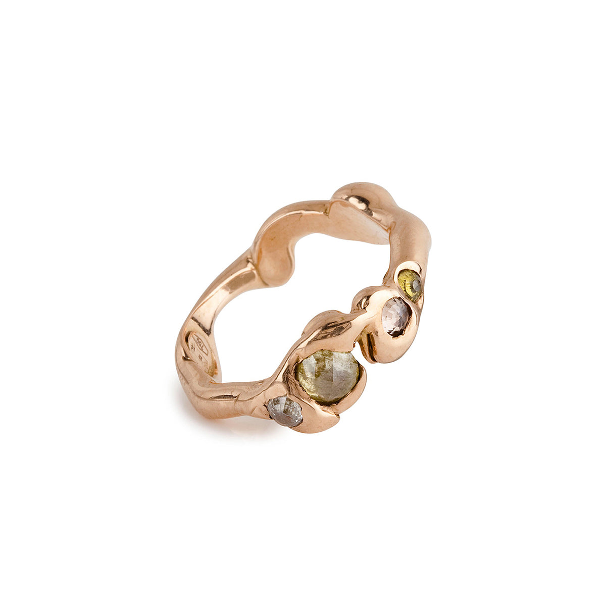 Organic Ring with Rose Cut Diamonds