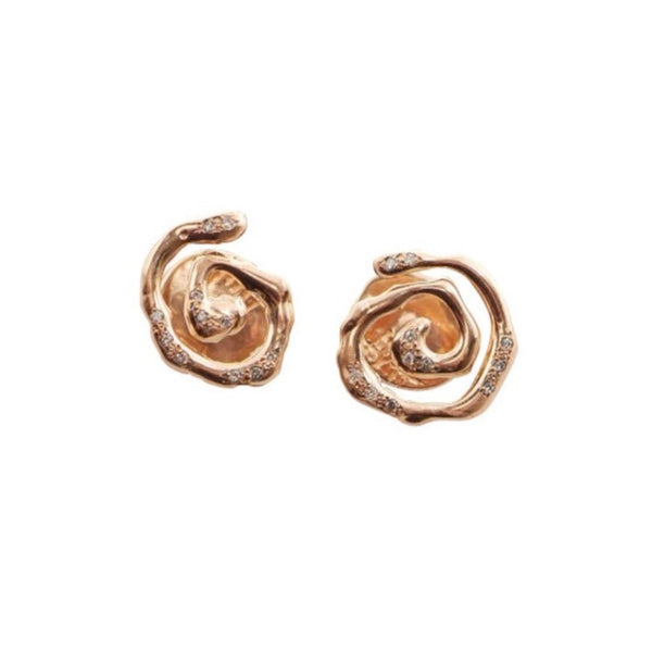 Spiralini Earrings with diamonds